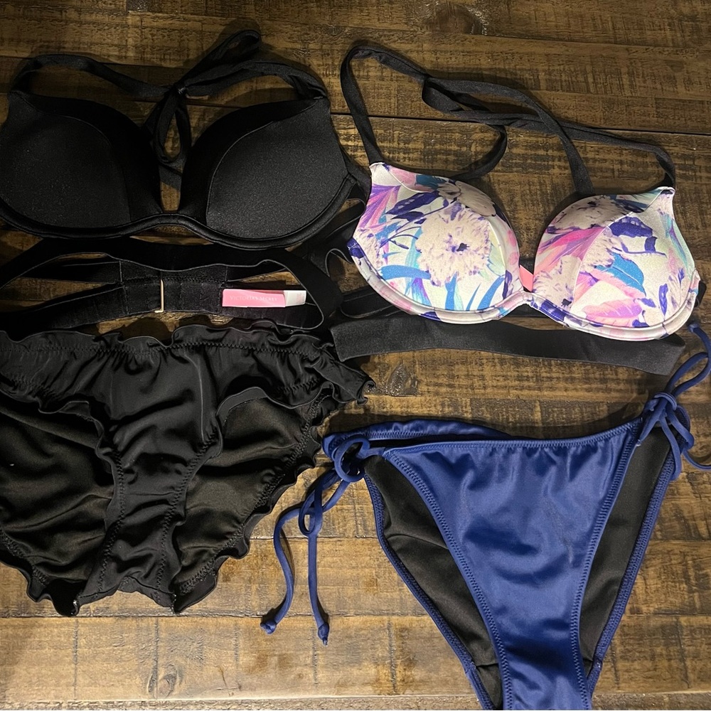 Victoria’s Secret swimsuit bikini bundle 34b 32b size small bottoms